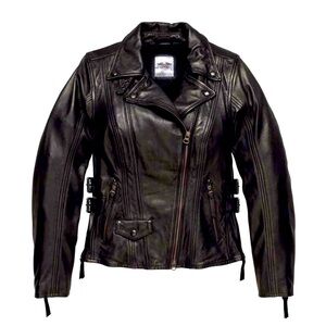 Harley-Davidson Women's Faircrest Classic Black Leather Riding Jacket  XS NEW